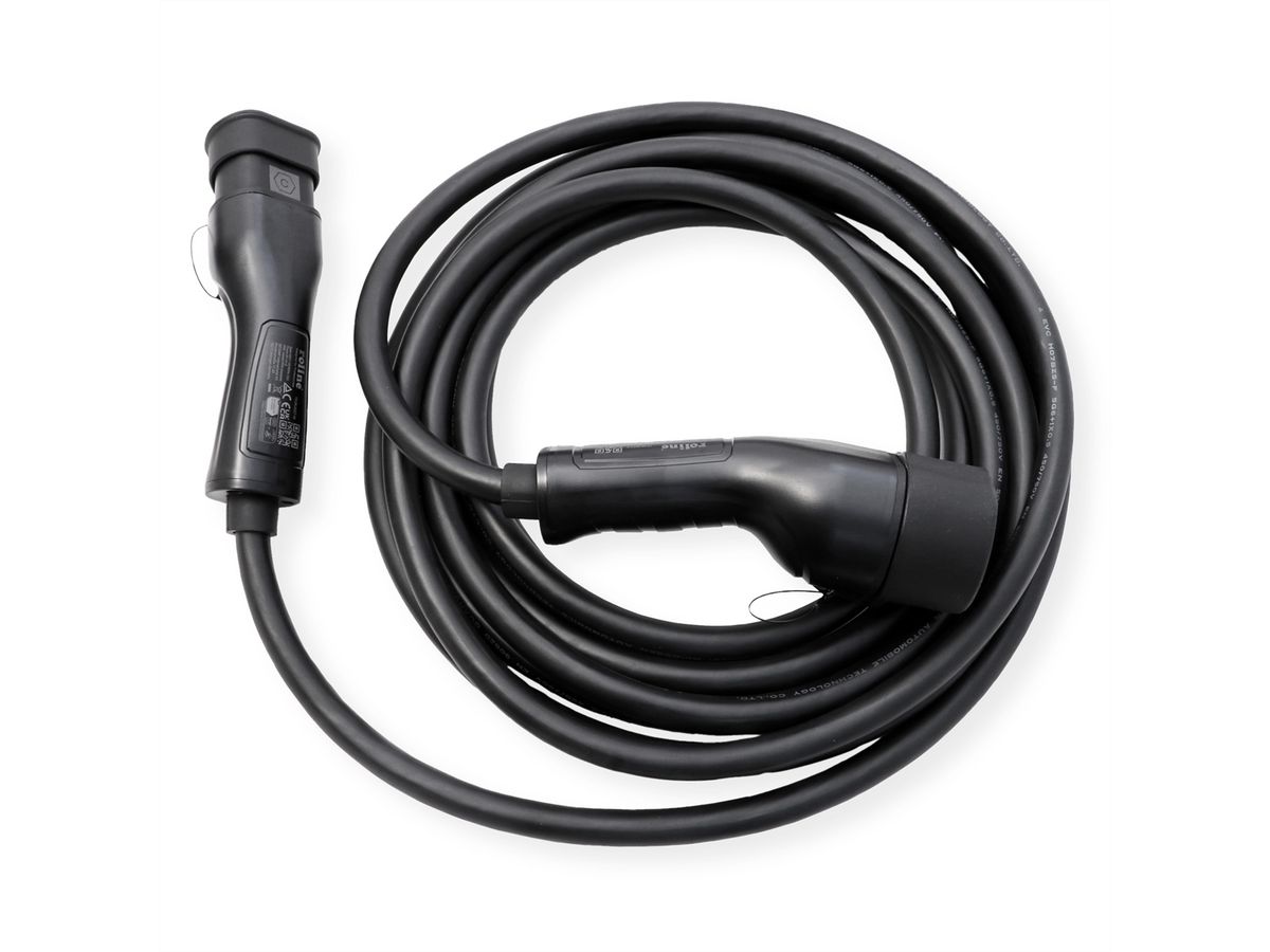 ROLINE Câble de recharge VE type2, 3-Phase, 480VAC (3P+N+E), 32 A, 22 kW, 7,5 m