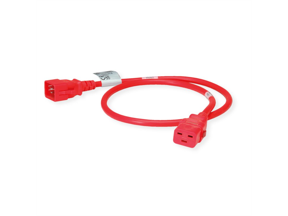 BACHMANN TwyLock Câble prolongateur C20-C19 1.0m rouge 10A, verrouillage des deux côtés