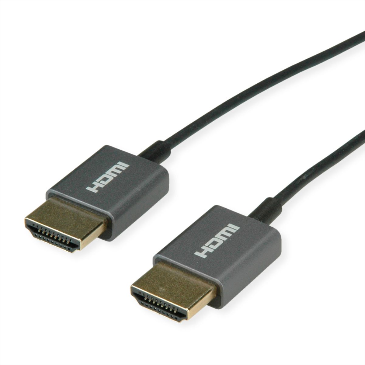 ROLINE Câble HDMI Ultra HD avec Ethernet, M/M, Ultra-Slim, coaxial, noir, 1,5 m