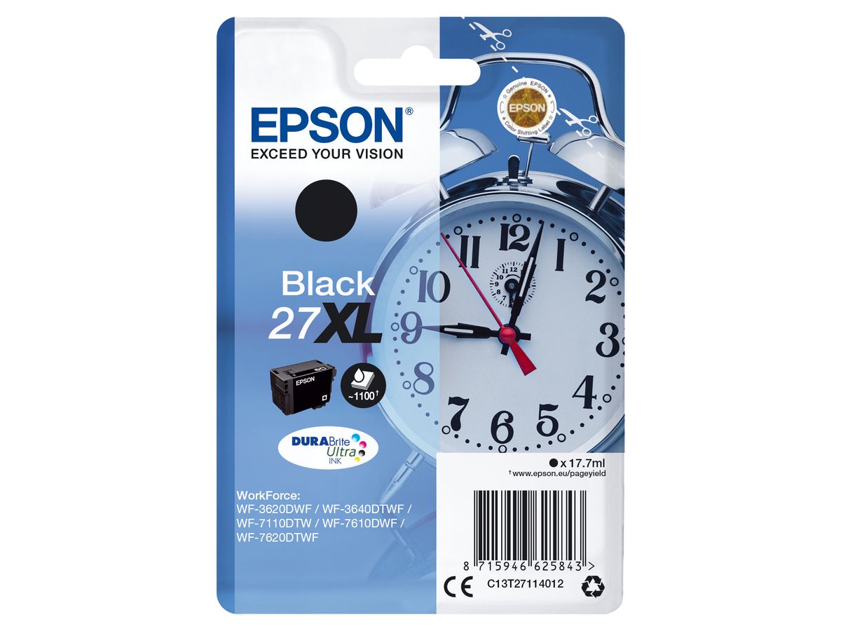 Epson Alarm clock Cartouche "Réveil" 27XL - Encre DURABrite Ultra N