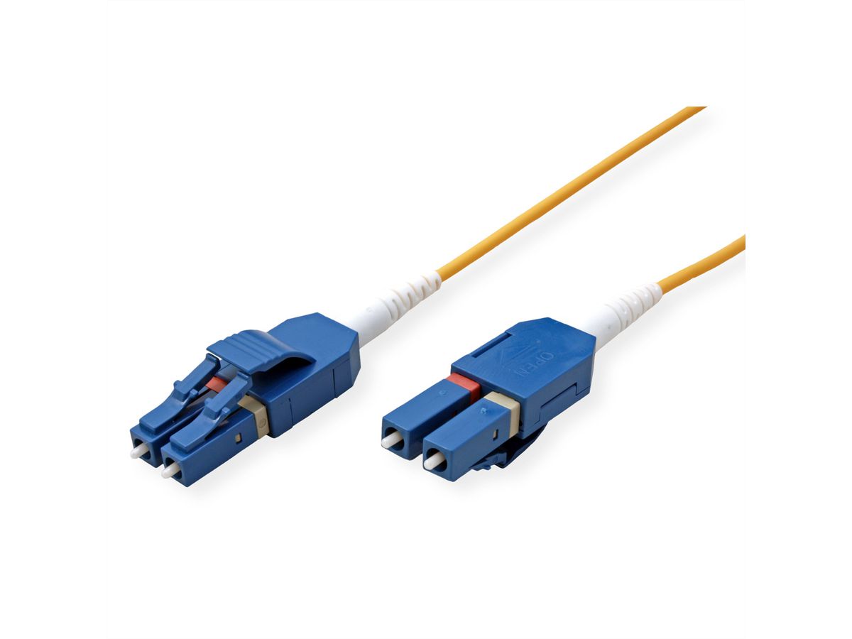 ROLINE Câble Patch FO duplex OS2, 9/125µm LC/LC, UNIBOOT, jaune, 15 m