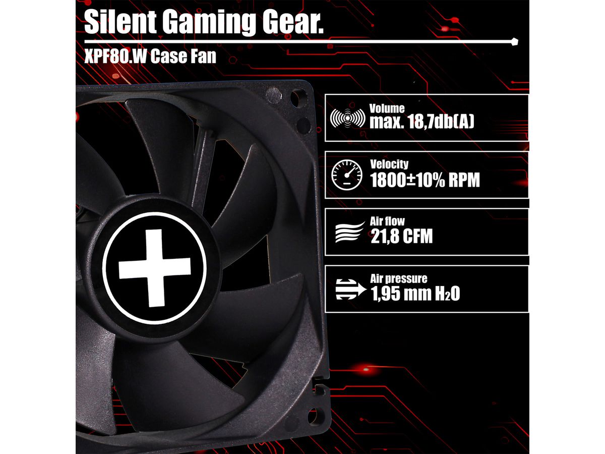 Xilence XPF80.W Ventilateur de boîtier 80mm, 3PIN, White Box