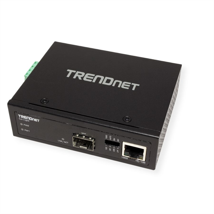 TRENDnet TI-F11SFP Convertisseur média industriel 100/1000 Base-T vers SFP