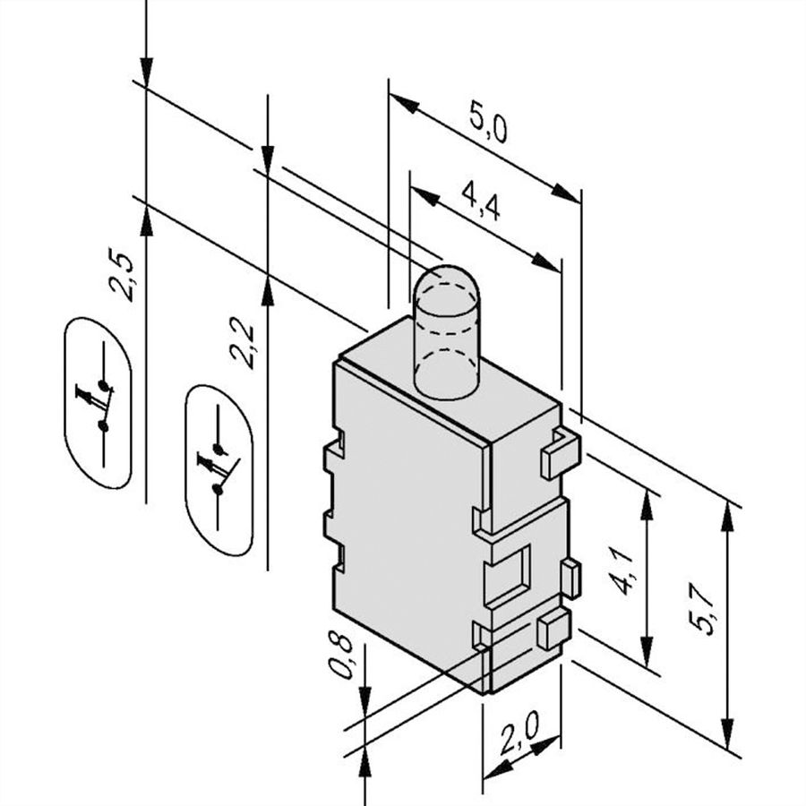 Microrupteur SCHROFF pour AMC Carrier Mechanics, normalement fermé