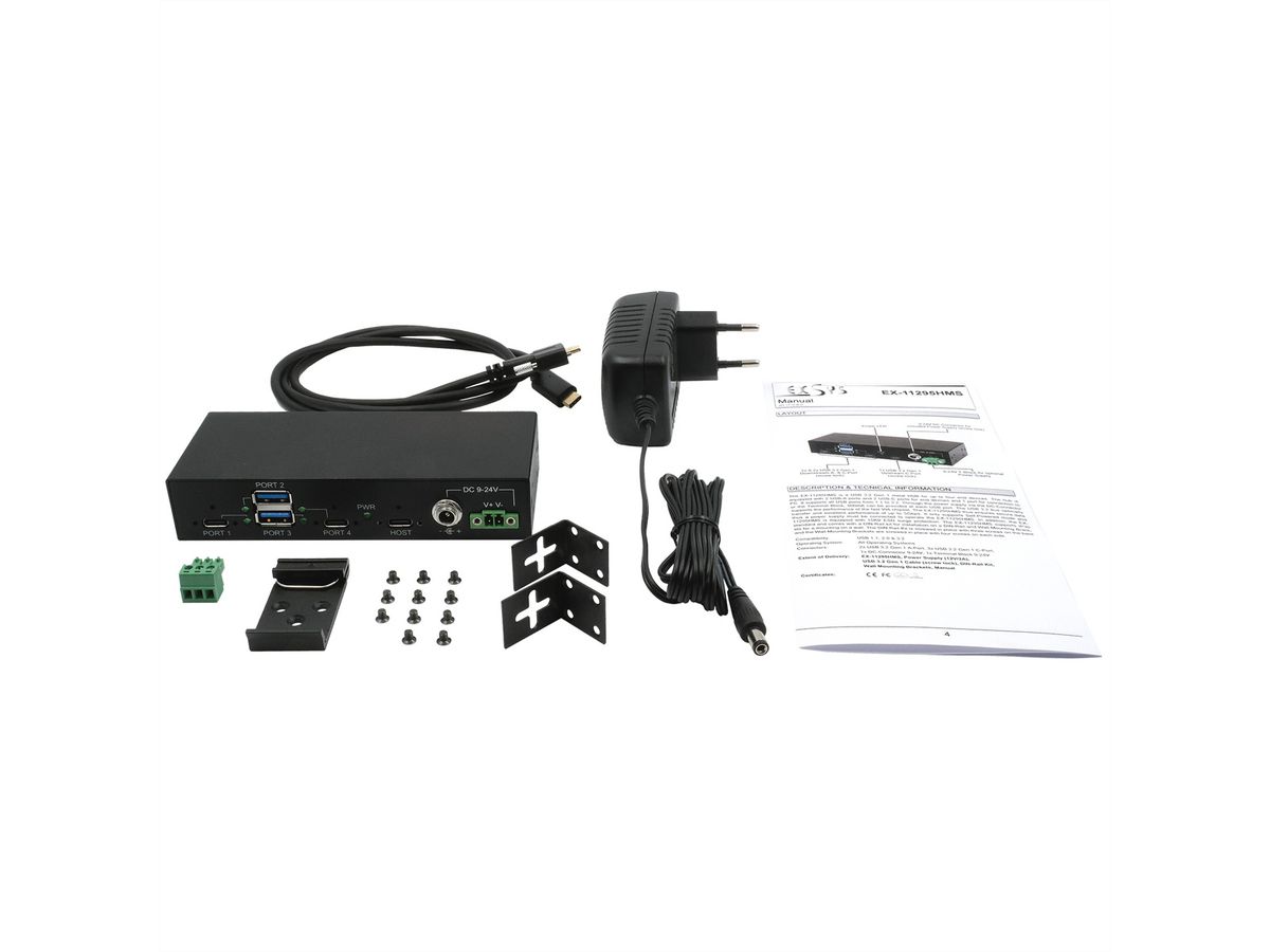 EXSYS EX-1274HMV Hub métal USB 3.2 Gen2, 4 ports
