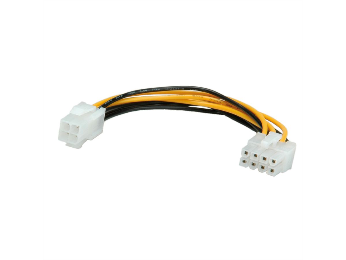 ROLINE Câble d'alimentation interne 8 pins PCI Express mâle - P4 mâle, 0,15 m