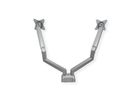ROLINE Support double LCD, fixation sur bureau, vérin à gaz, 5 articulations, 17-23", jusqu'à 2x 9 kg, argent