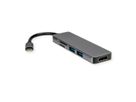 ROLINE Station d'accueil USB Type C, 4K HDMI, 2x USB 3.2 Gen 1, Card Reader