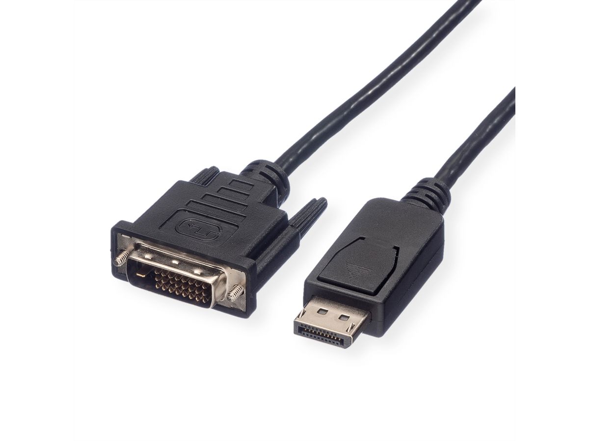 ROLINE Câble DisplayPort DP M - DVI M, noir, 5 m