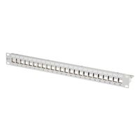 METZ CONNECT Support de module Keystone 19 pouces 1U , 24 ports gris non équipés, blindés