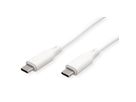 ROLINE Câble USB 2.0, C–C, M/M, silicone, 60W, blanc, 1 m