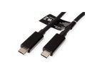 ROLINE Câble USB4 Gen 3, avec PD (Power Delivery), avec Emark, C-C, M/M, 40 Gbit/s, noir, 0,8 m