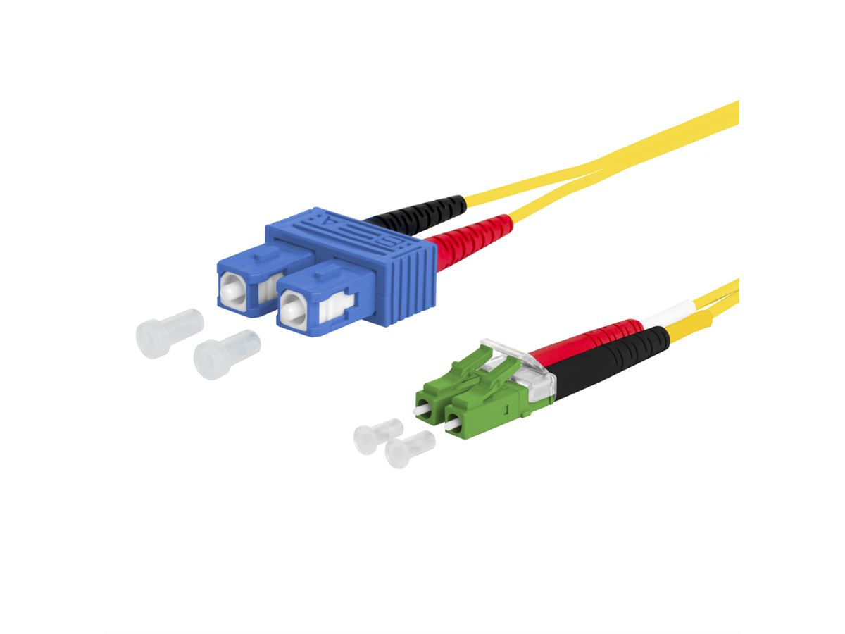 METZ CONNECT OpDAT cordon de brassage, SC-D/LC-D APC OS2, 2 m