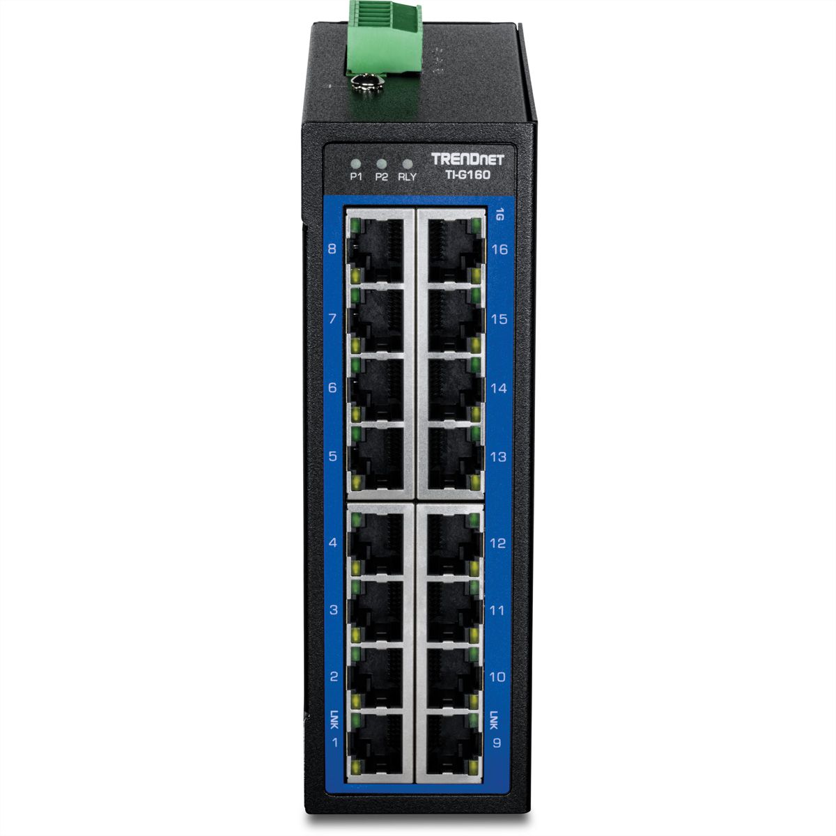 TRENDnet TI-G160 Switch Gigabit Industriel à 16 Ports, pour Rail DIN