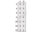Connecteur SCHROFF de type D, EN 60603, DIN 41612, femelle, 32 contacts, wire-wrap, 20 mm