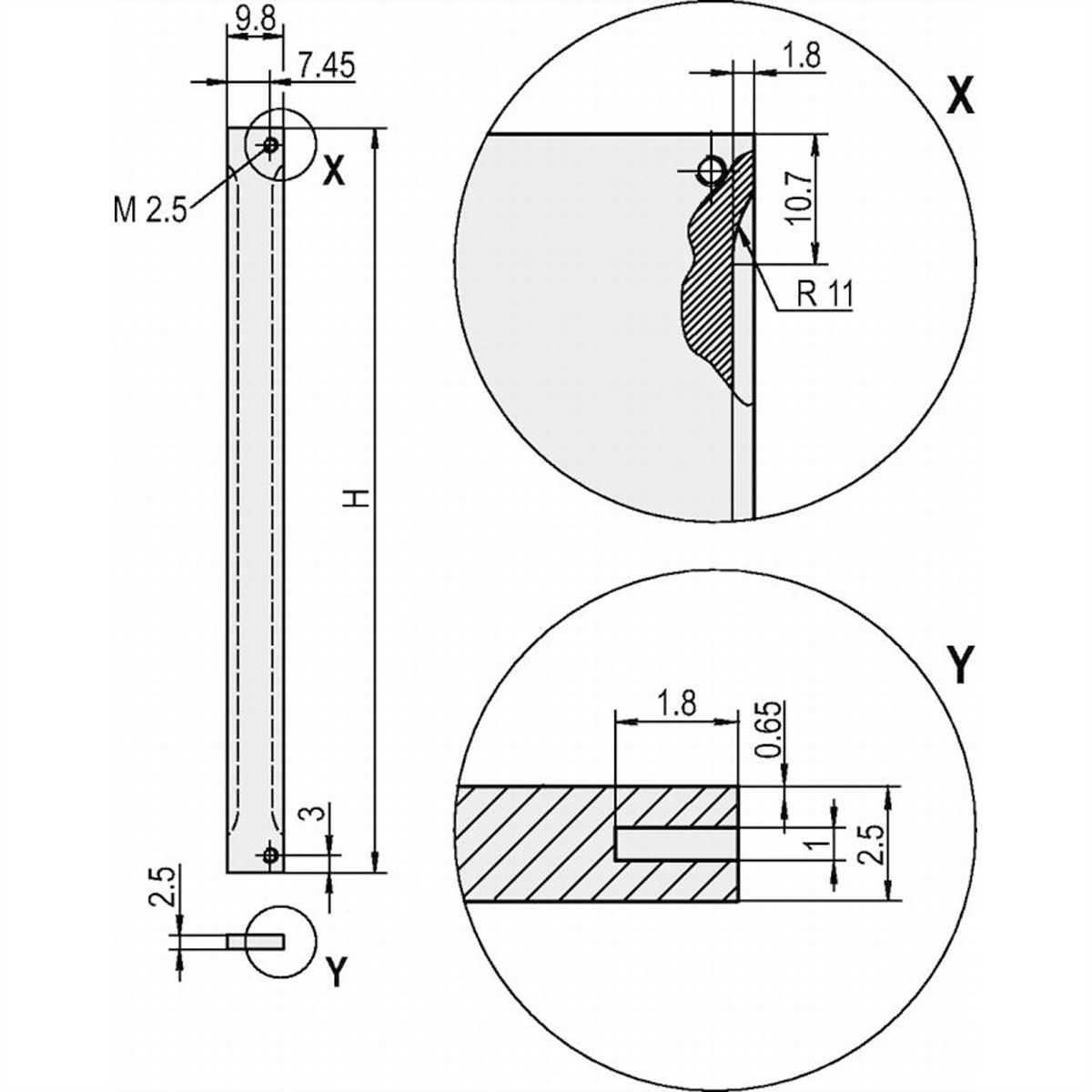 SCHROFF Face avant, blindage Refrofit, 2 U, 84 CV, 2,5 mm, alu, face avant anodisée, face arrière conductrice