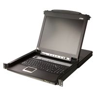 ATEN CL5716MW Commutateur KVM VGA LCD 43cm large à un seul rail PS/2-USB 16 ports, FR-Layout