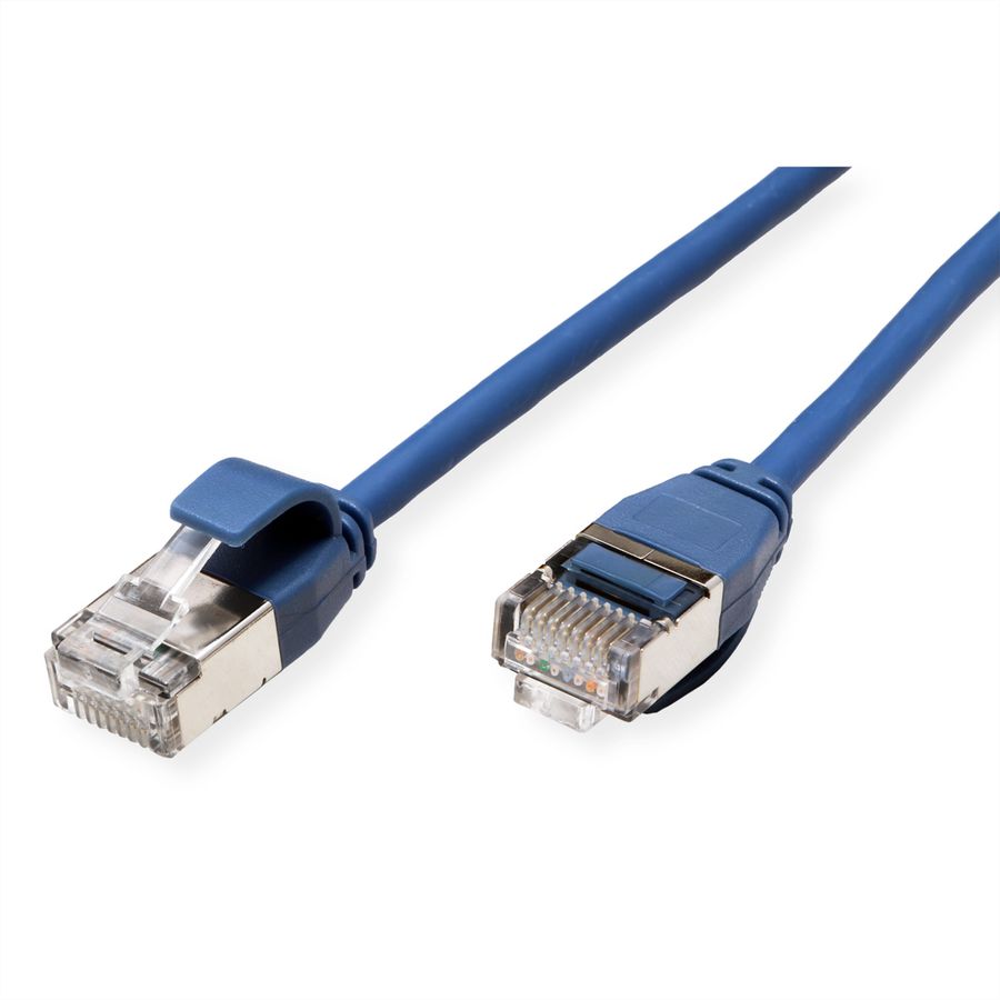 ROLINE Cordon DataCenter U/FTP Cat.6A (Classe EA), LSOH, slim, bleu, 3 m
