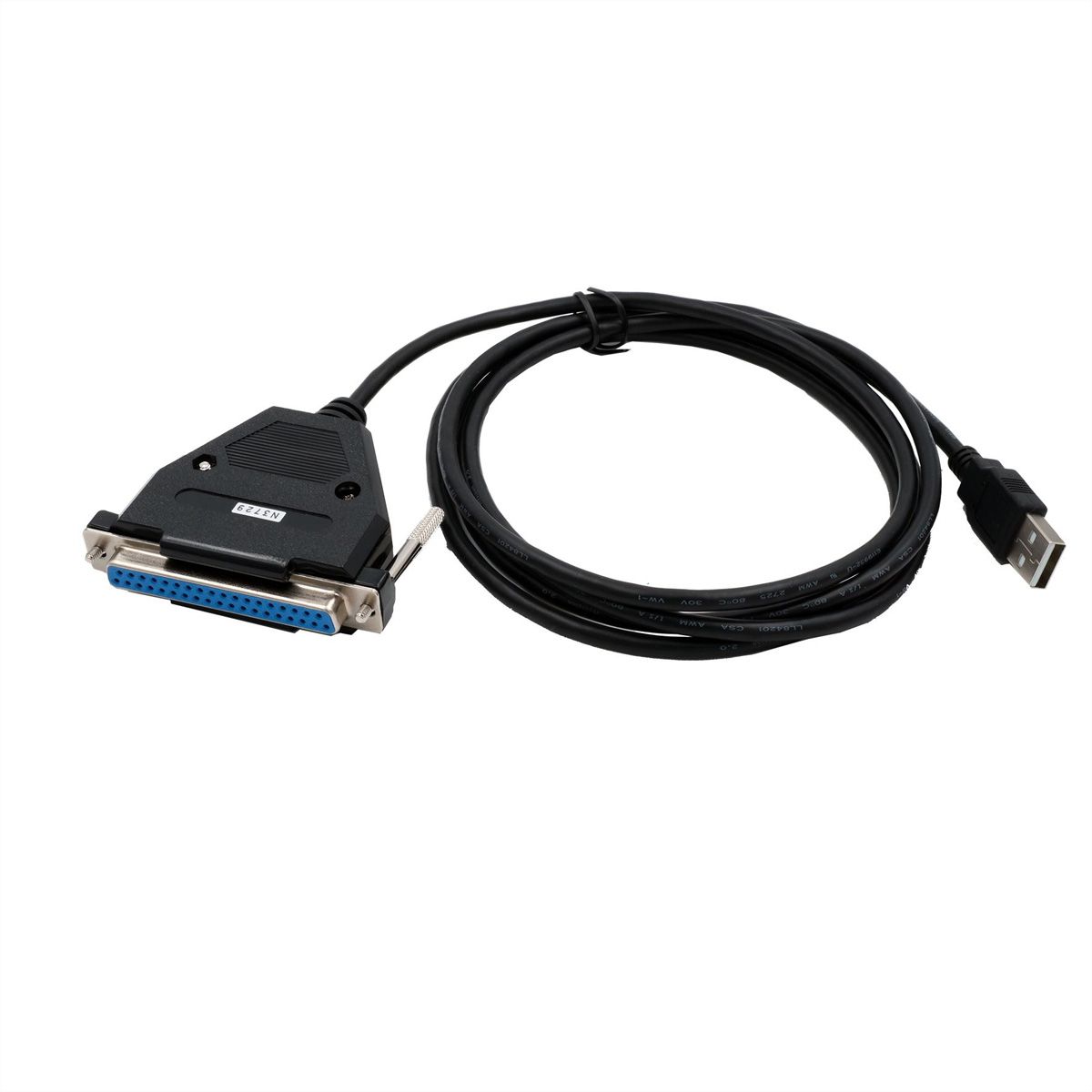 EXSYS EX-1324-37P USB 2.0 vers 4x interface série RS-232, avec prise 37 broches, convertisseur, FTDI, noir, 1,8 m