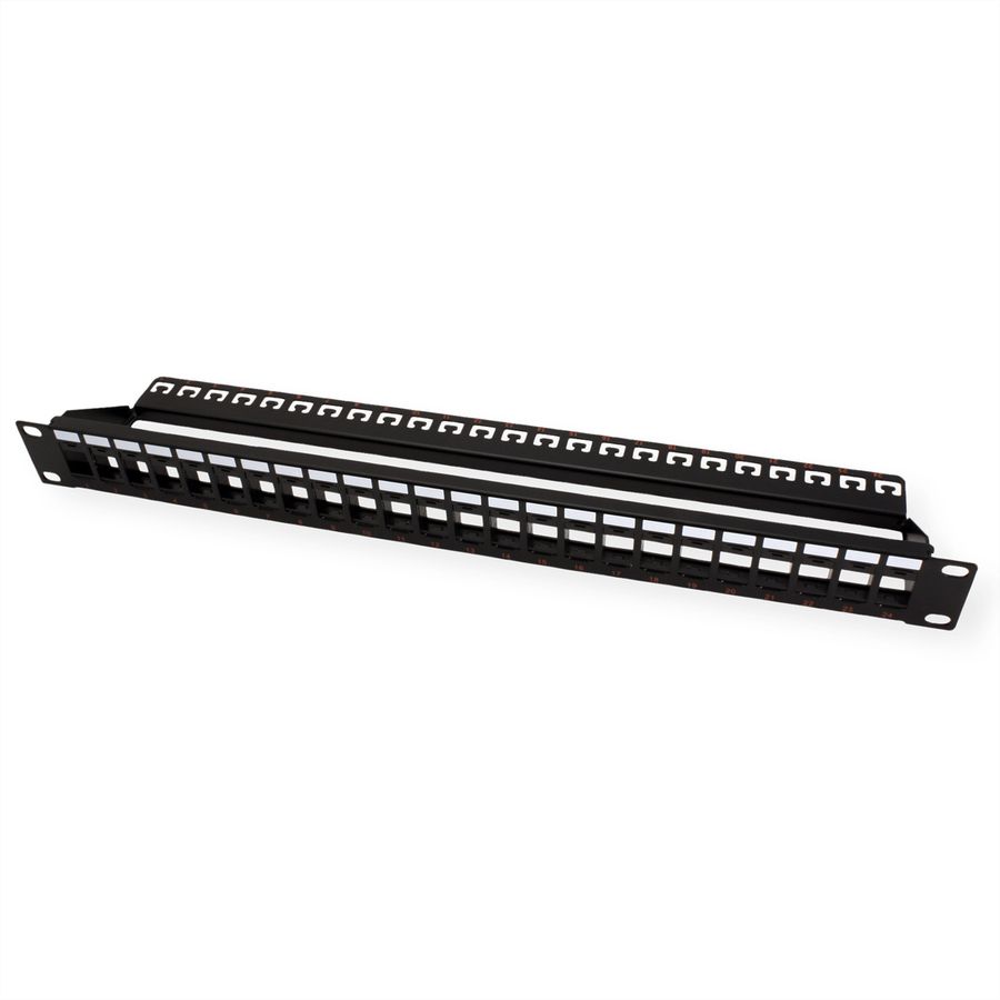 ROLINE Panneau de brassage 19" pour Keystones 24 ports, non-blindé, noir