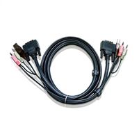 ATEN 2L-7D02UI Câble KVM DVI-I (Single Link), USB, Audio, noir, 1,8 m
