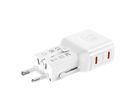 VALUE Chargeur de voyage, EU/UK/US, 2 ports USB C, 45 W