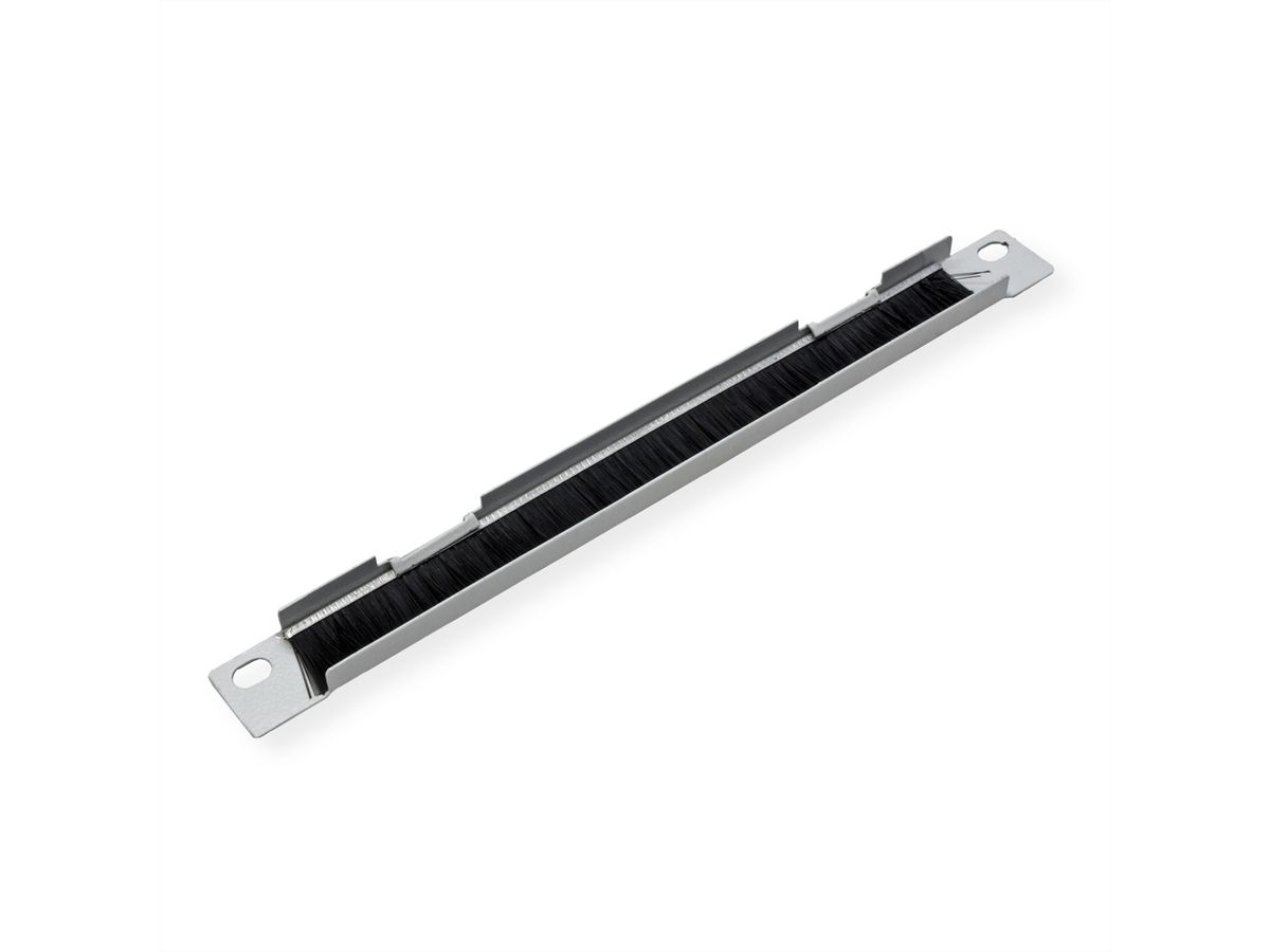 ROLINE 10" Passe-câbles, Avec brosse 0,5U gris