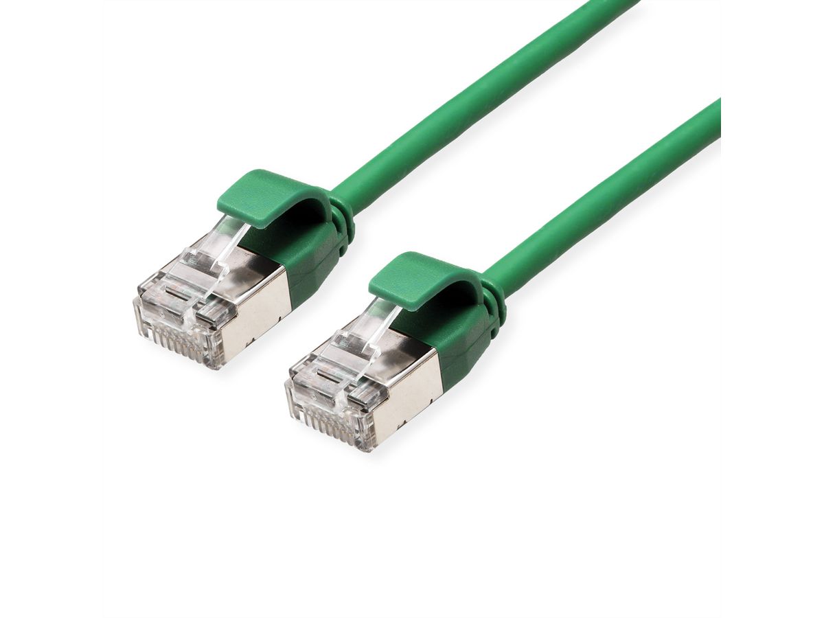 ROLINE Cordon DataCenter U/FTP Cat.6A (Classe EA), LSOH, slim, vert, 3 m
