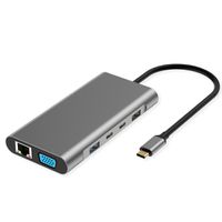 VALUE Station d'accueil USB type C, 2x 4k HDMI, DP, VGA, Gigabit Ethernet, 2x USB-C, 2x USB-A, PD