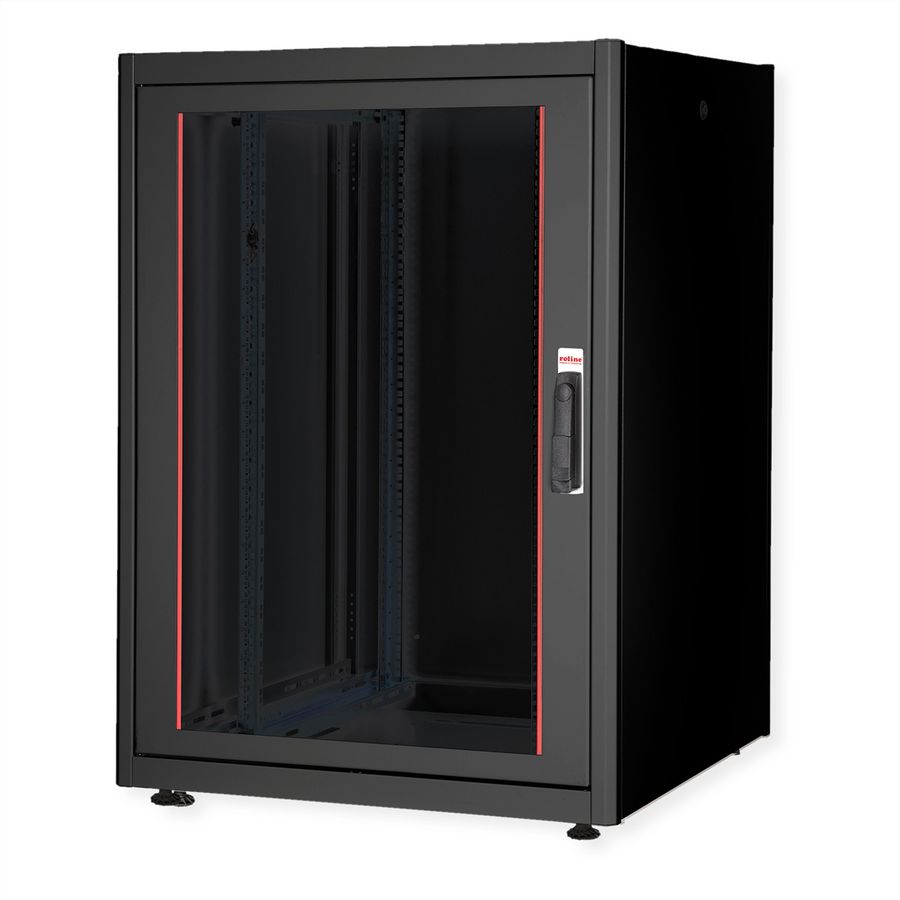 ROLINE 19" Baie réseau Basic 22U, 800x800 LxP Porte verre noir