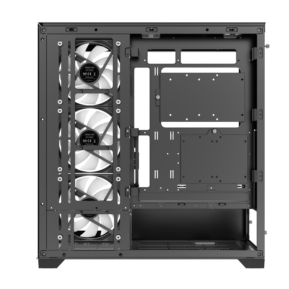 XILENCE Xilent Gleam X818.ARGB Gaming ATX PC noir, Tour RGB ATX Midi