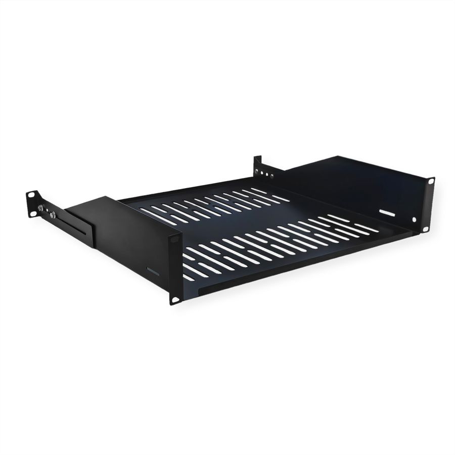 VALUE Etagère 19", 485 x 400 mm, 2 U, max. 25 kg, forme en U, noir
