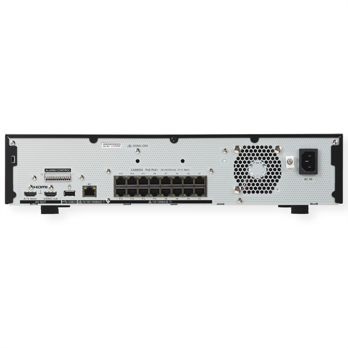 i-PRO WJ-NU301 NVR Enregistreur vidéo en réseau, 16-CH, 16x PoE