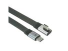 ROLINE Câble USB4 2.0 plat, C–C, M/M, un côté coudé à 90°, 8K UHD-2, 80Gbit/s, 240W, noir, 0,8 m