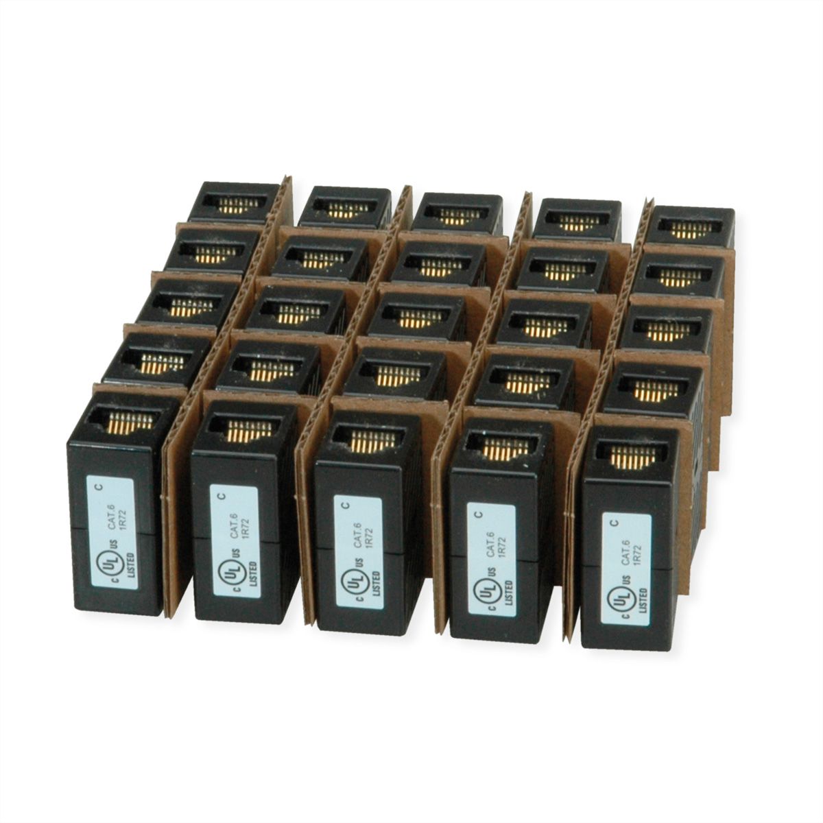 ROLINE Coupleur RJ-45 non blindé, Cat.6 (Classe E), Lot de 25