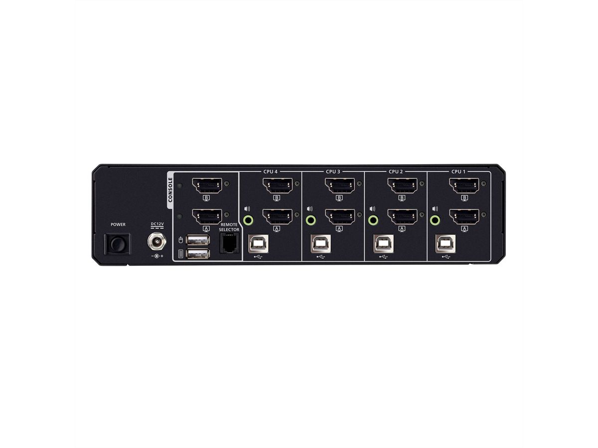 ATEN CS1144DPH4 Commutateur KVM sécurisé universel, 4 ports USB 5K DisplayPort/HDMI double écran