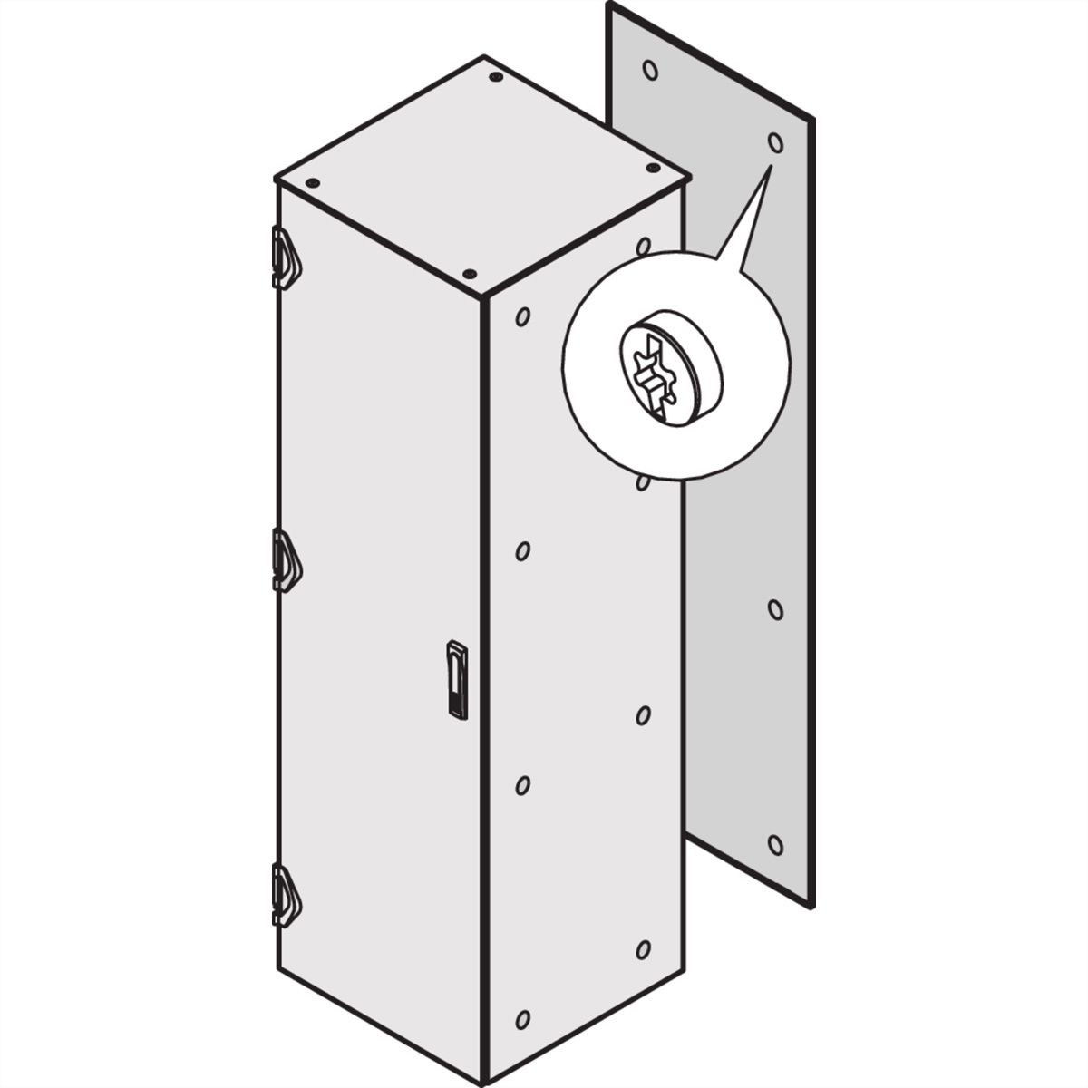 SCHROFF Porte arrière 2200H 800L IP20 RAL7021