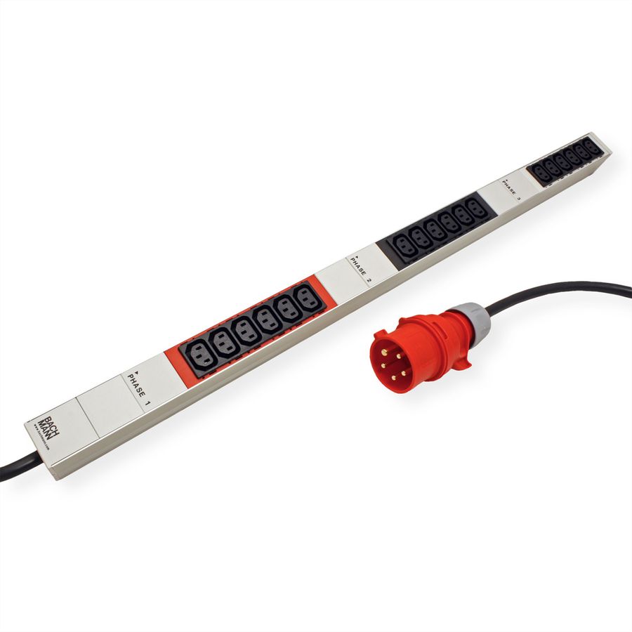 BACHMANN IT PDU ALU 0U 18x C13 CEE 3x16A rouge