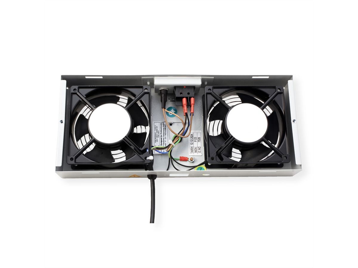 ROLINE Unité de ventilation - 2 ventilateurs, thermostat , pour Boîtier mural 19", gris