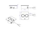 BACHMANN TWIST 2 2xUTE 2,0m AEH argent carré, Mesure.p.Ph. 3G2,5 CEE16A Lan Commutation.p.D.