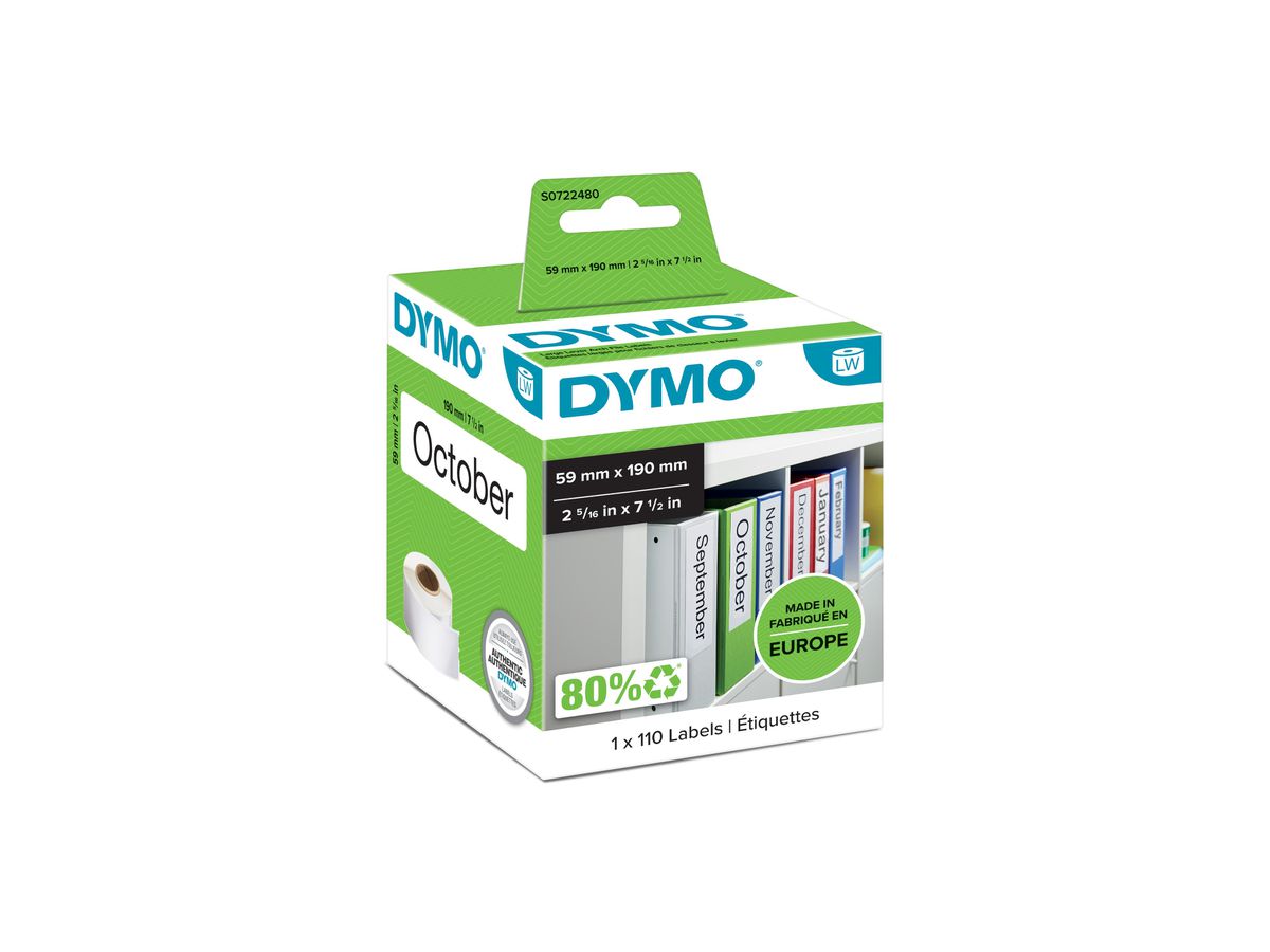 DYMO LW -Étiquettes pour classeurs grand format - 59 x 190 mm - S0722480