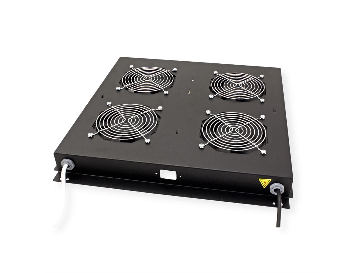 ROLINE Unité de ventilation 4 ventilateurs, thermostat, noir