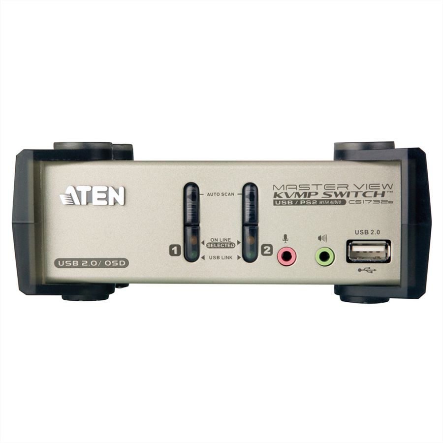 ATEN CS1732B Switch KVM VGA, PS/2-USB, Audio, Hub USB, 2 ports