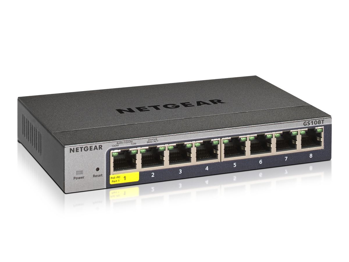 NETGEAR GS108Tv3 Géré L2 Gigabit Ethernet (10/100/1000) Gris