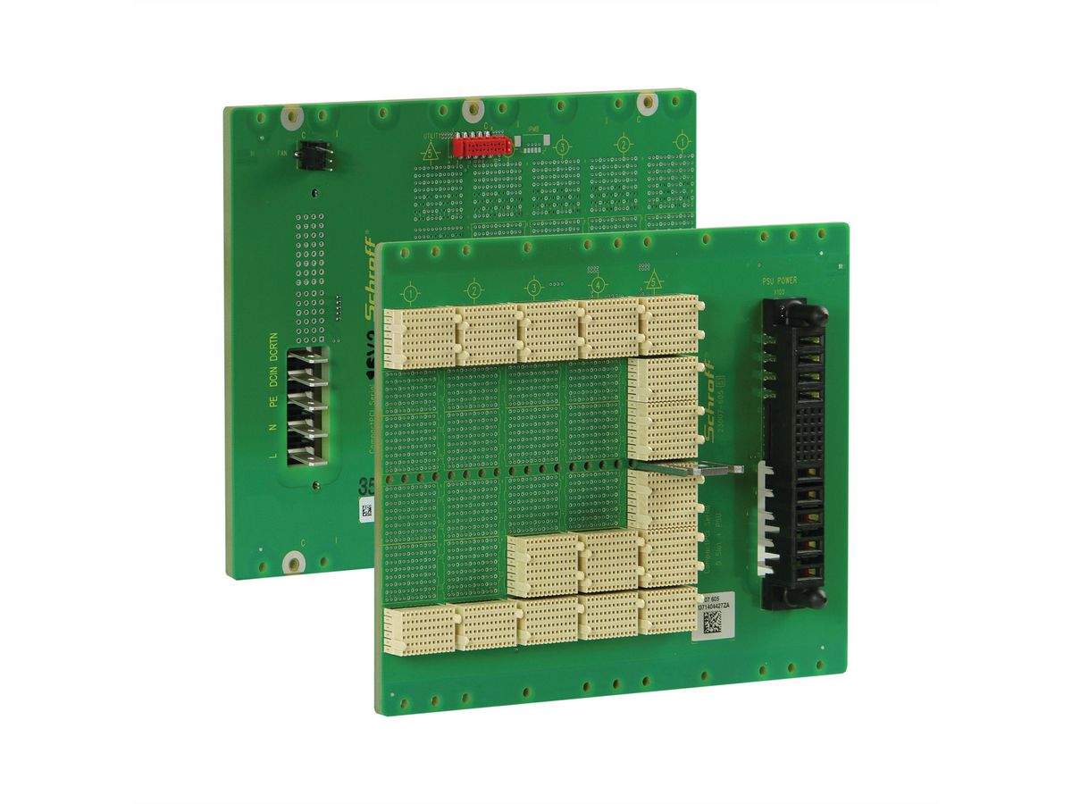 Carte-mère série CPCI SCHROFF, 3 U, 5 slots, System Slot Right, Full-Mesh, sans RIO, PSU