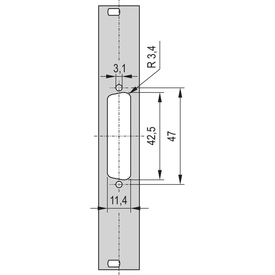 SCHROFF Face avant 19" avec découpe D-Sub, 1x25 pôles, 3U, 4 F, 2,5 mm, Al, RAL 7035