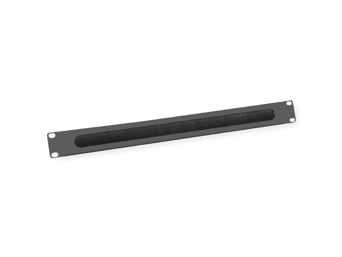 VALUE Passe-câbles 19" de 1U avec brosse, noir