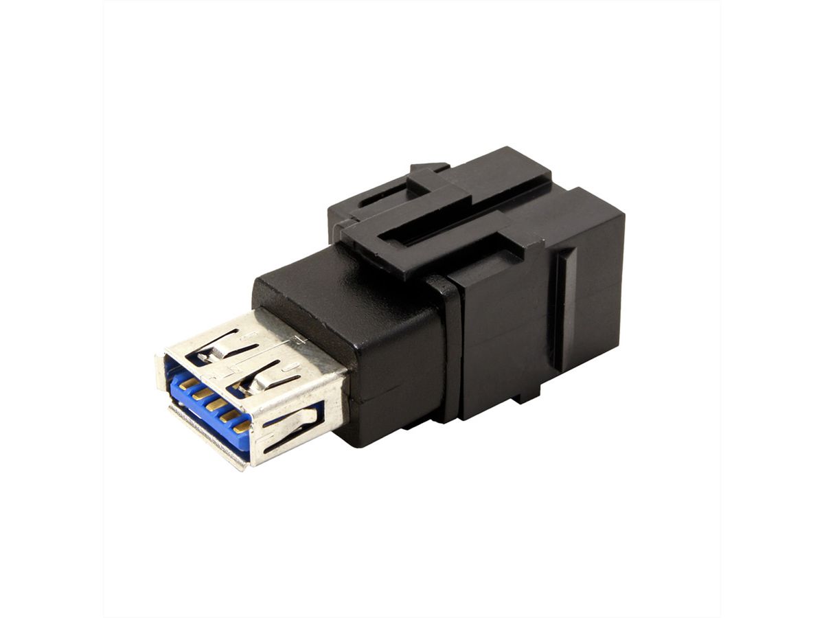 BACHMANN Keystone Coupleur USB 3.0 A/A F/F, noir