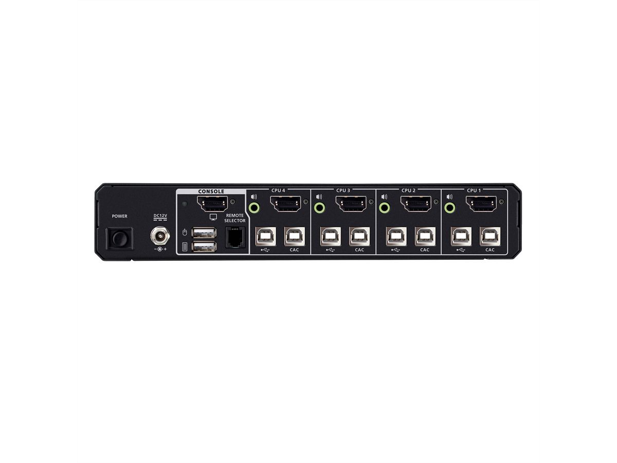 ATEN CS1184DPH4C Commutateur KVM sécurisé universel, 4 ports USB 5K DisplayPort/HDMI avec CAC