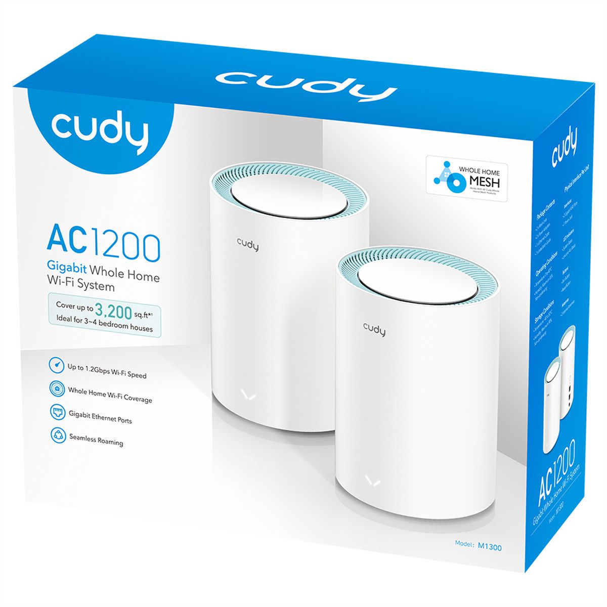CUDY M1300 AC1200 WiFi Mesh Gigabit, Pack de 2